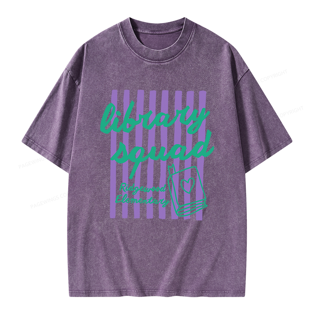 Pagewings Personalized Librarian Unisex Washed T-shirt