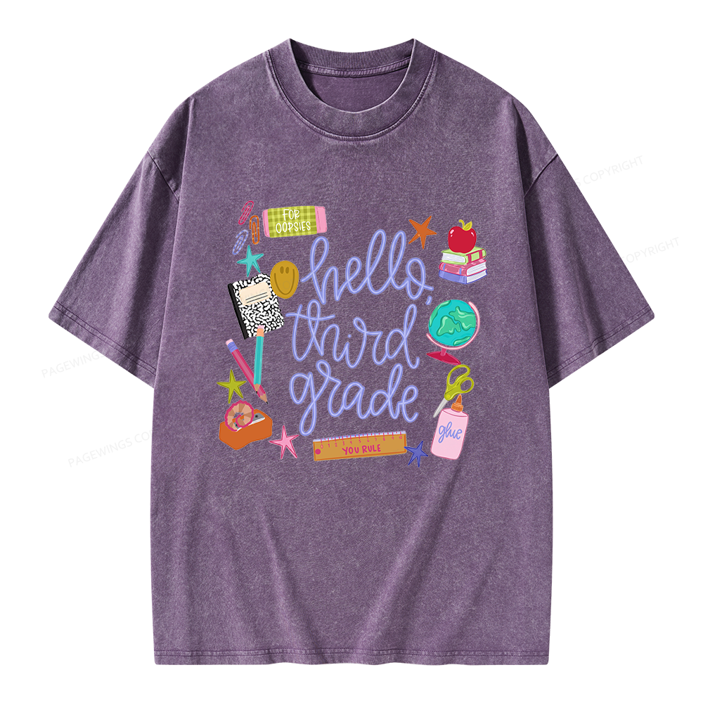 Pagewings Personalized Grade Unisex Washed T-shirt