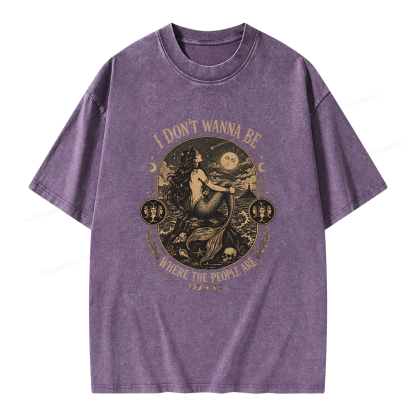Pagewings I Don't Wanna Be Where The People Are Unisex Washed T-shirt