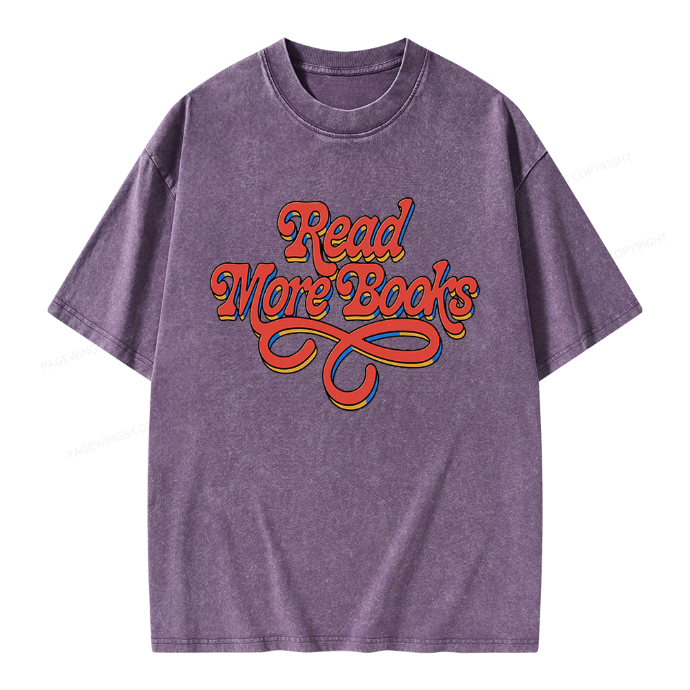 Pagewings Read More Books Unisex Washed T-shirt