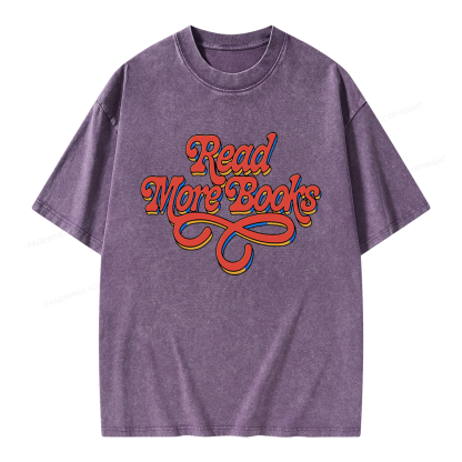 Pagewings Read More Books Unisex Washed T-shirt