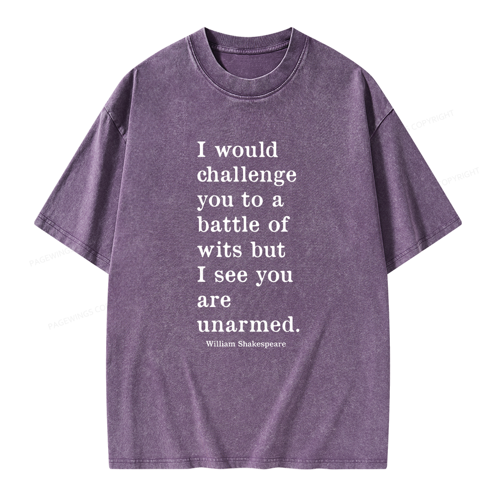 Pagewings Shakespeare Quote Unisex Washed T-shirt