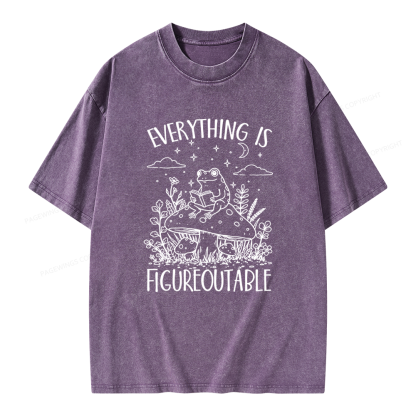 Pagewings Everything Is Figureoutable Unisex Washed T-shirt