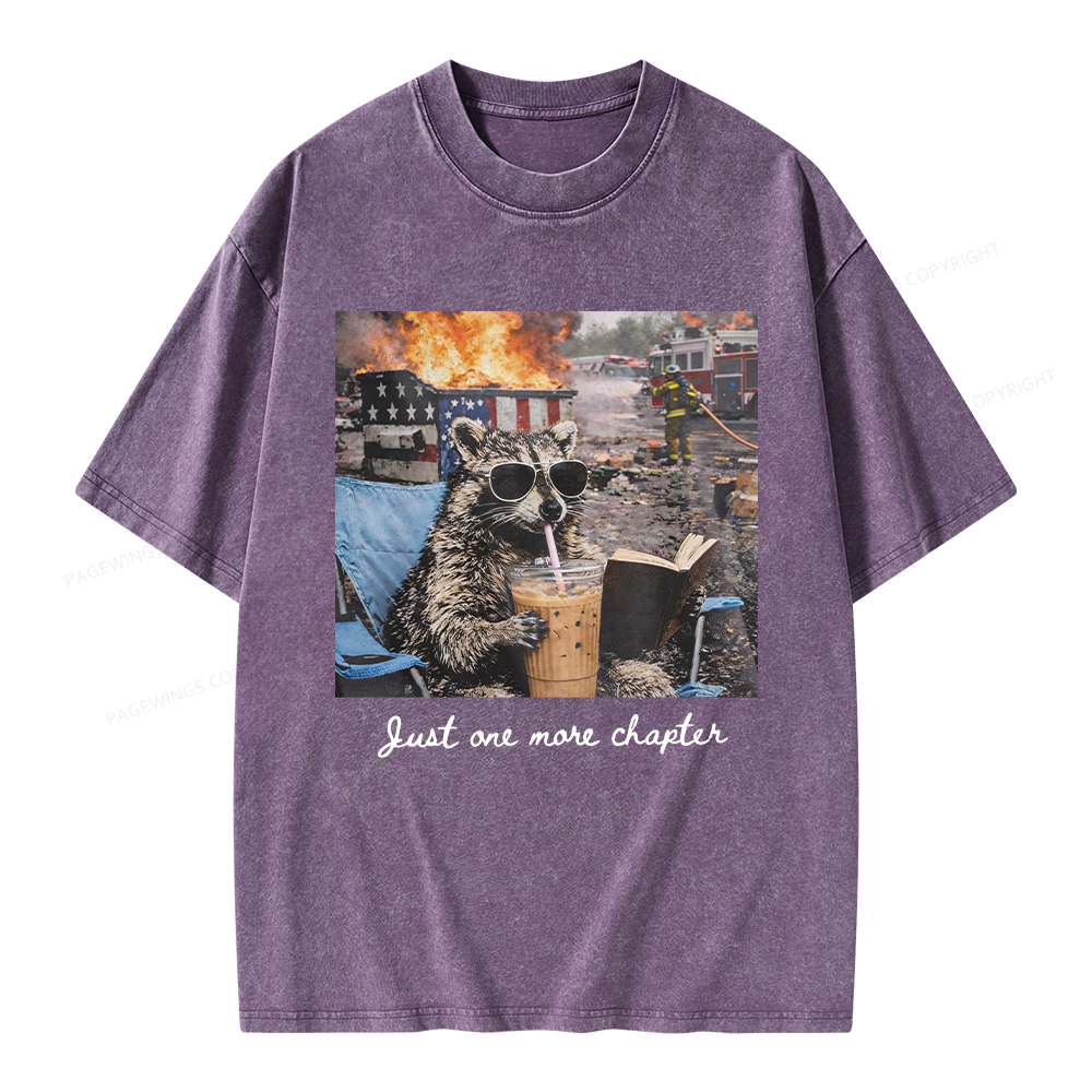 Pagewings Just One More Chapter Unisex Washed T-shirt