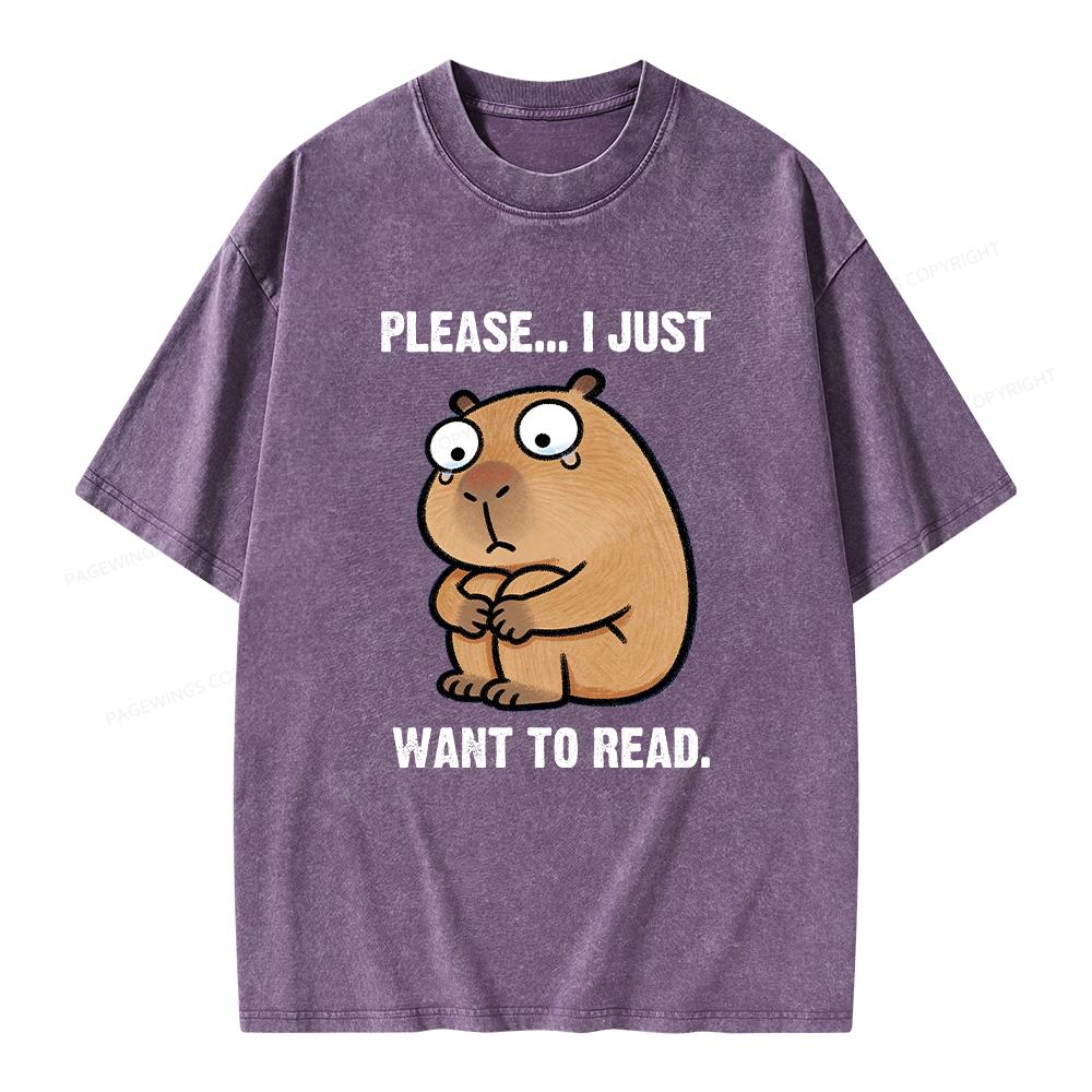 Pagewings I Just Want To Read Unisex Washed T-shirt