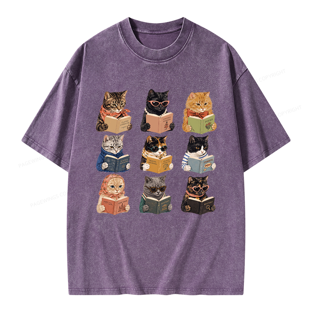 Pagewings Fashion Book Lover Unisex Washed T-shirt