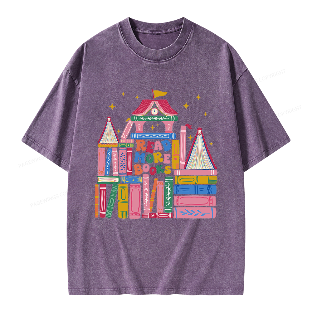 Pagewings Read More Books Unisex Washed T-shirt