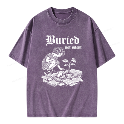 Pagewings Buried Not Silent Unisex Washed T-shirt
