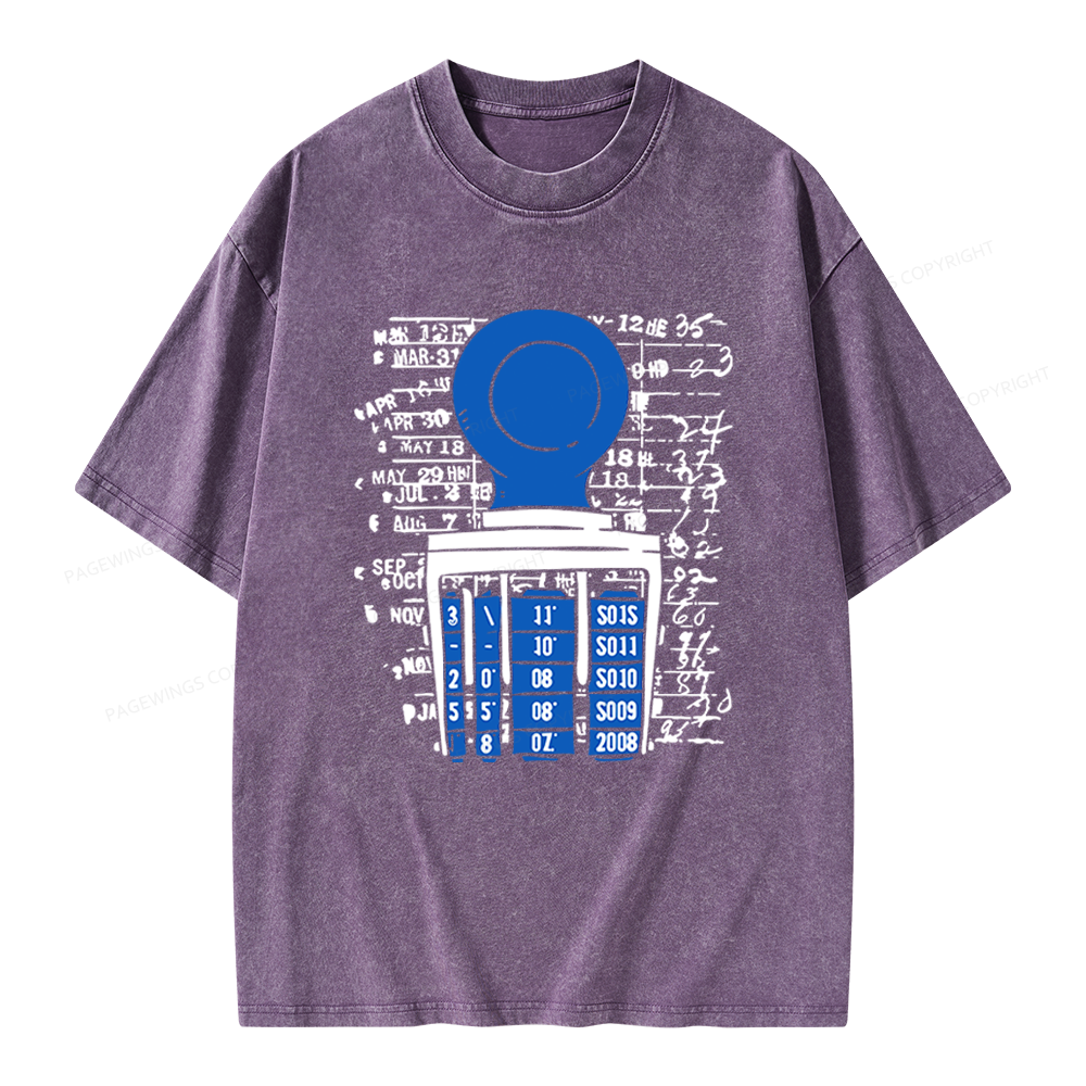 Pagewings Books Library Stamp Unisex Washed T-shirt