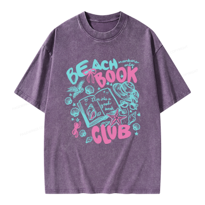 Pagewings Beach Book Club Unisex Washed T-shirt
