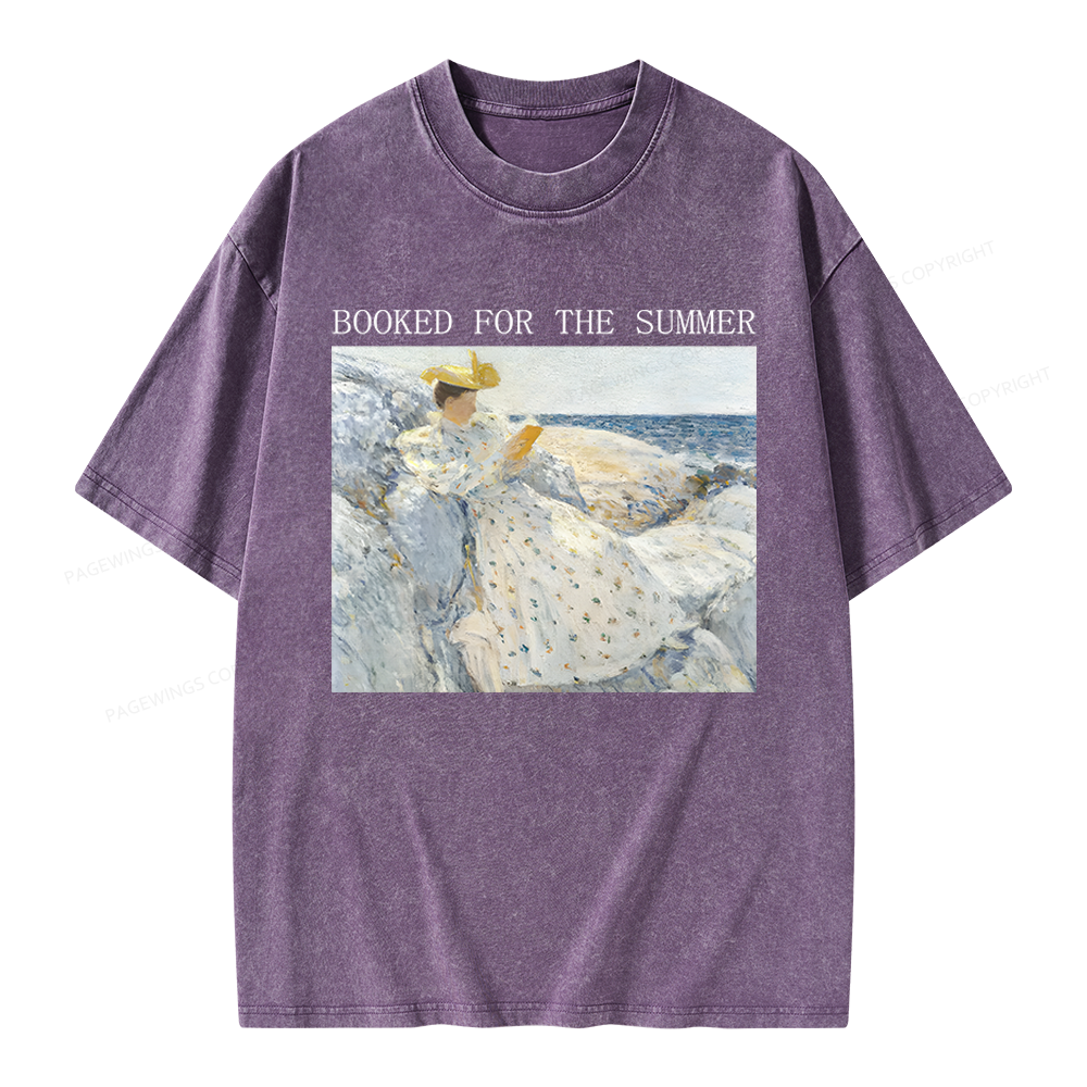 Pagewings Booked for the Summer Unisex Washed T-shirt