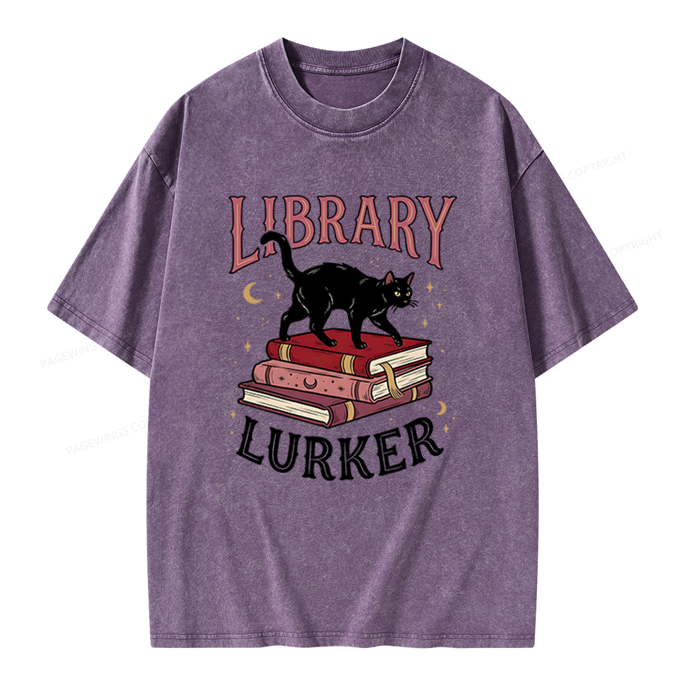 Pagewings Library Lurker Unisex Washed T-shirt