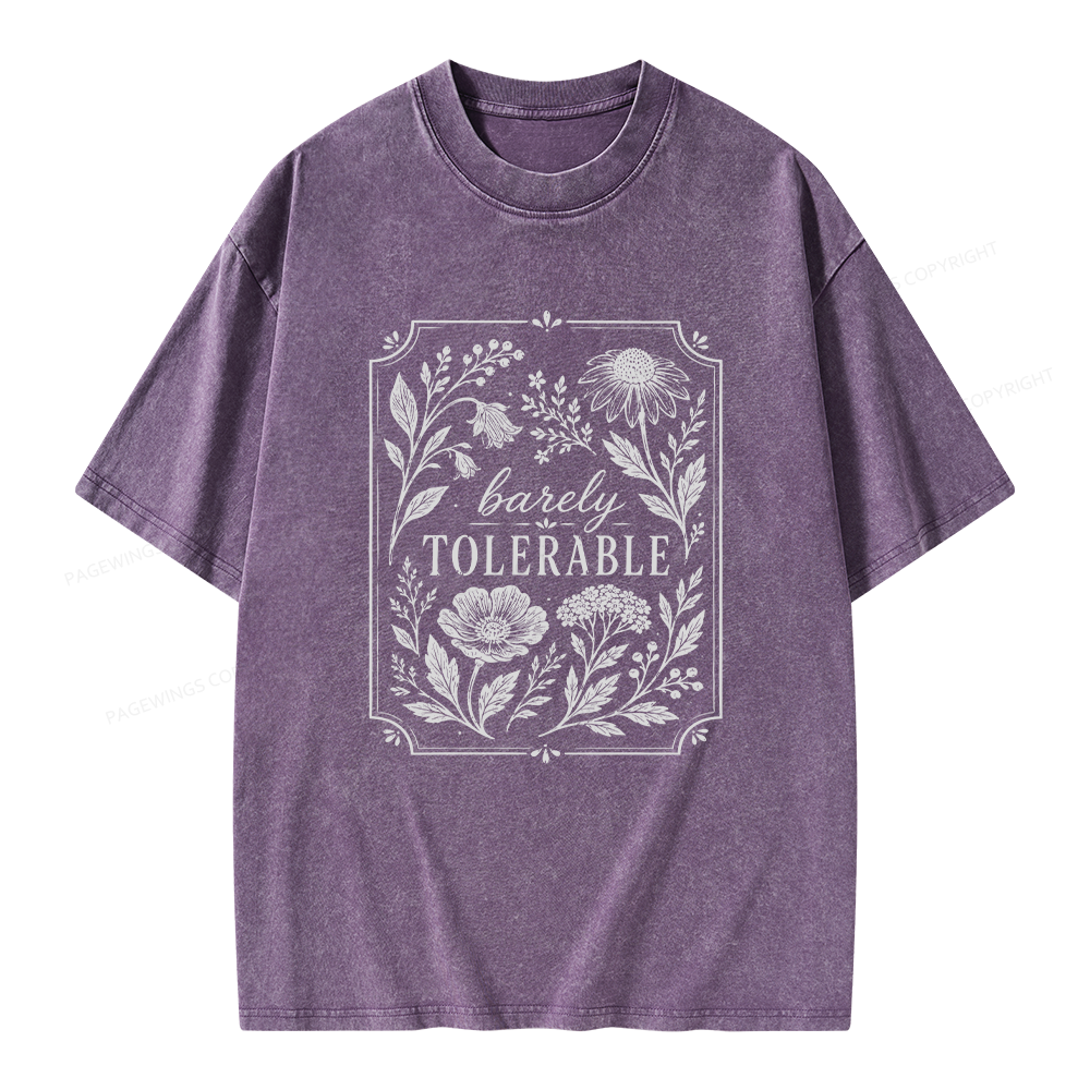 Pagewings Barely Tolerable Unisex Washed T-shirt