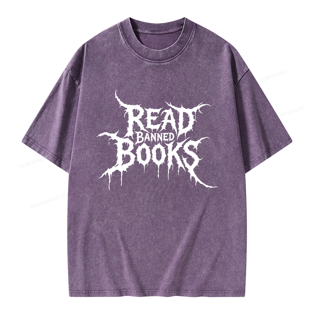Pagewings Read Banned Books Unisex Washed T-shirt