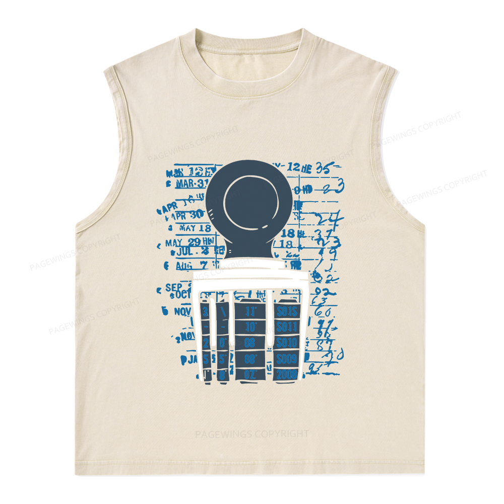 Pagewings Books Library Stamp16436 Bookish Unisex Washed Tank Top