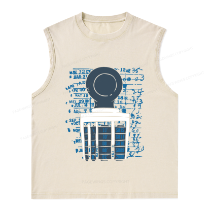 Pagewings Books Library Stamp16436 Bookish Unisex Washed Tank Top