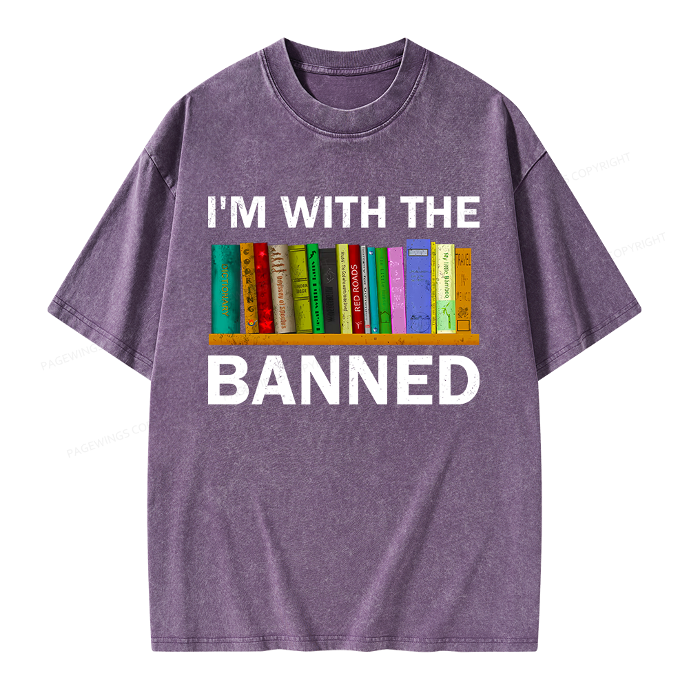 Pagewings I'm With The Banned Unisex Washed T-shirt