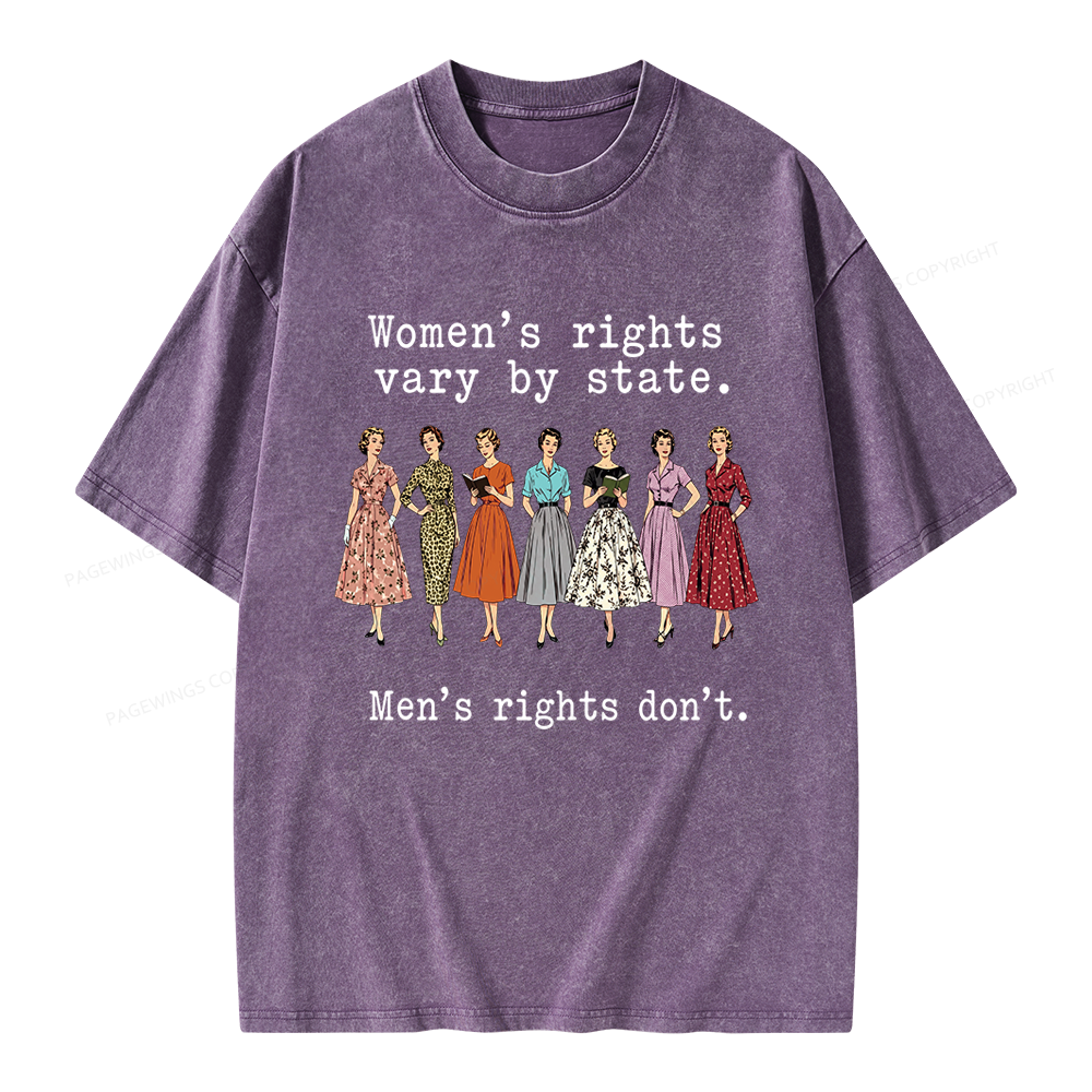 Pagewings Women's Rights Vary By State Unisex Washed T-shirt