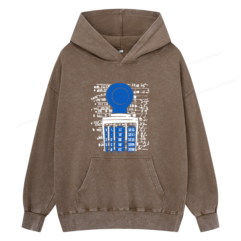 Pagewings Books Library Stamp Unisex Washed Hoodie