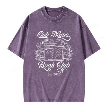 Pagewings Personalized Book Club Unisex Washed T-shirt