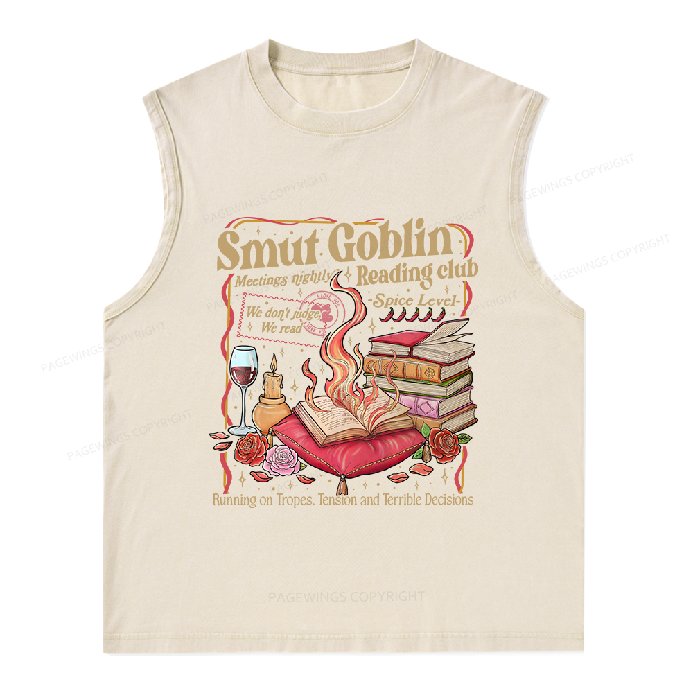 Pagewings Smut Goblin Dark Romance Unisex Washed Tank Top