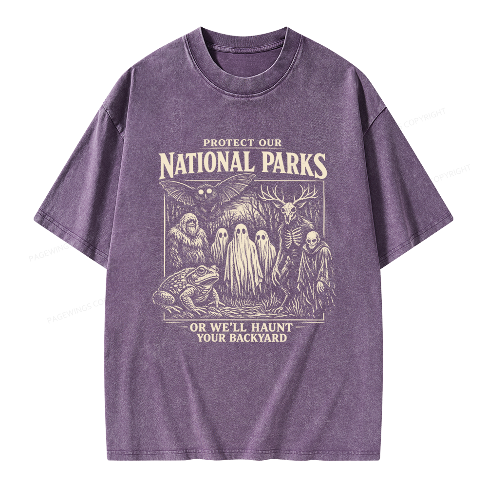 Pagewings Protect Our National Parks Unisex Washed T-shirt
