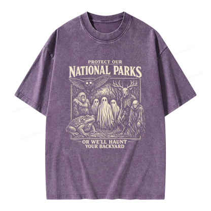 Pagewings Protect Our National Parks Unisex Washed T-shirt