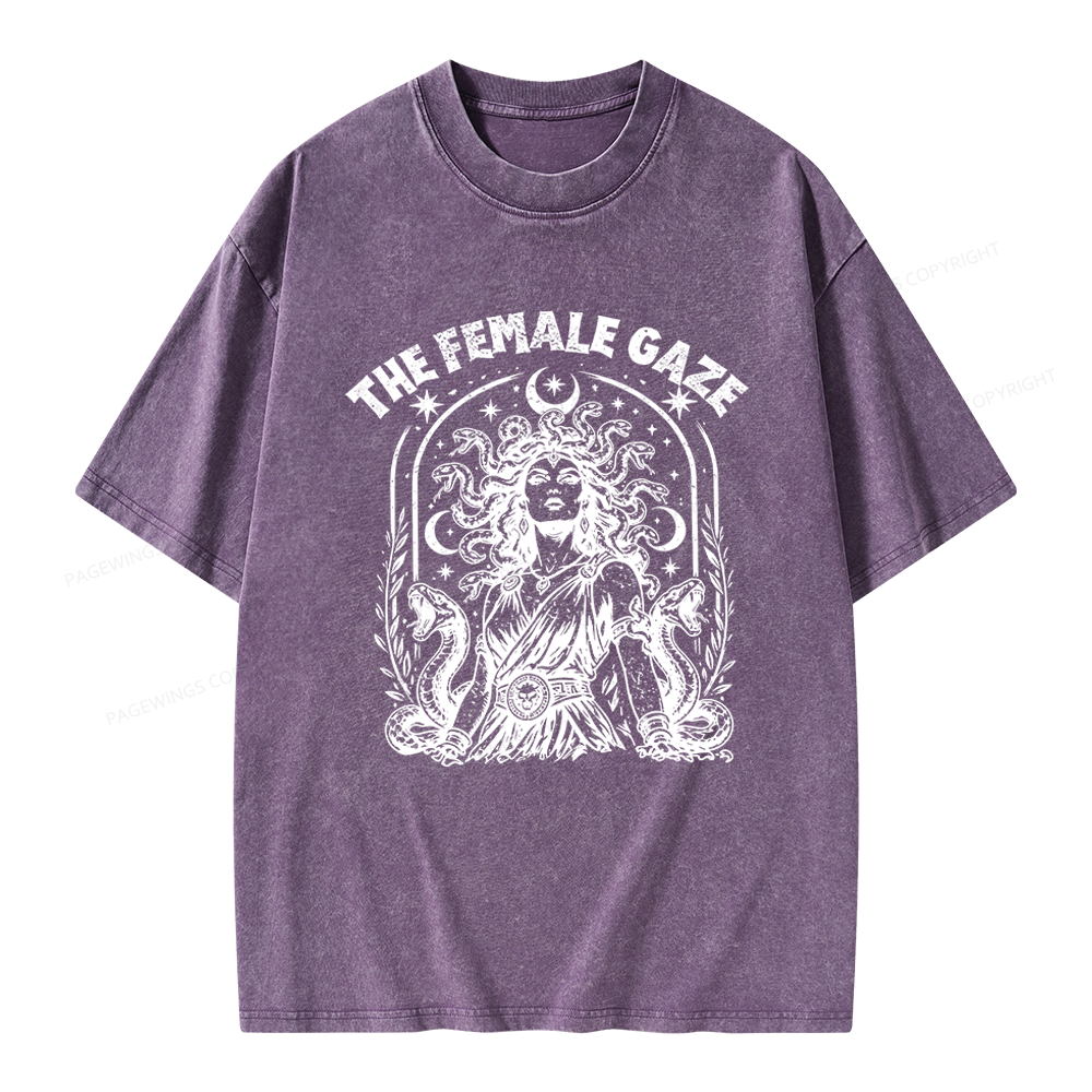 Pagewings Vintage Medusa Feminist Unisex Washed T-shirt