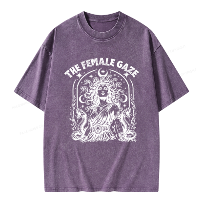 Pagewings Vintage Medusa Feminist Unisex Washed T-shirt