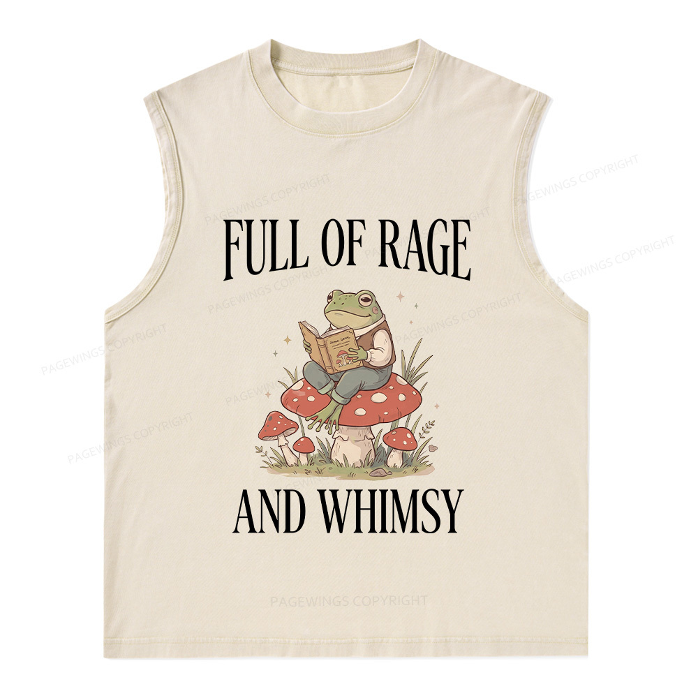 Pagewings Full of Rage and Whimsy Unisex Washed Tank Top