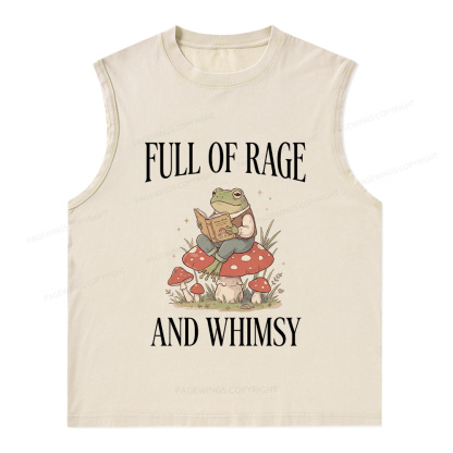 Pagewings Full of Rage and Whimsy Unisex Washed Tank Top