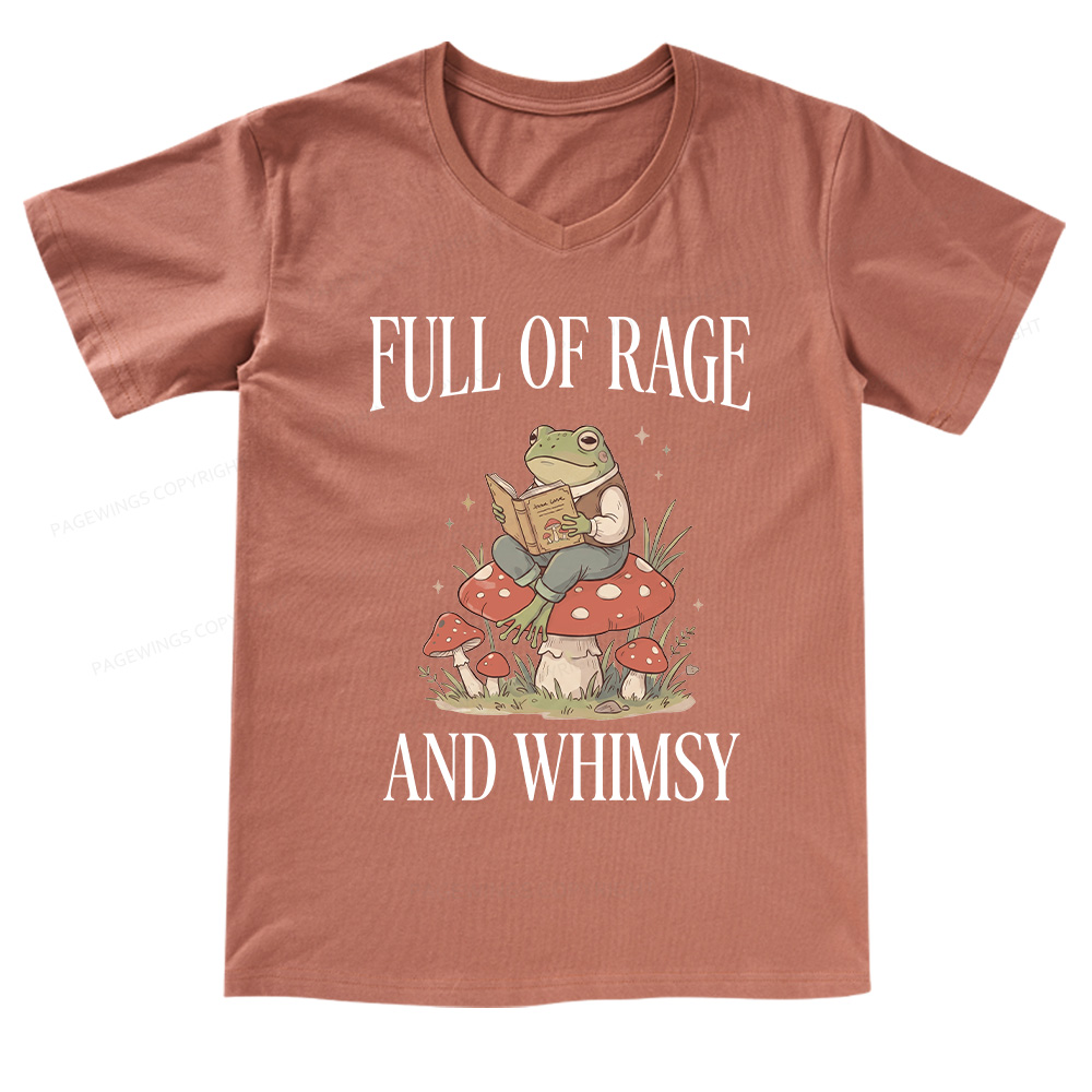 Pagewings Full of Rage and Whimsy V-neck T-shirt