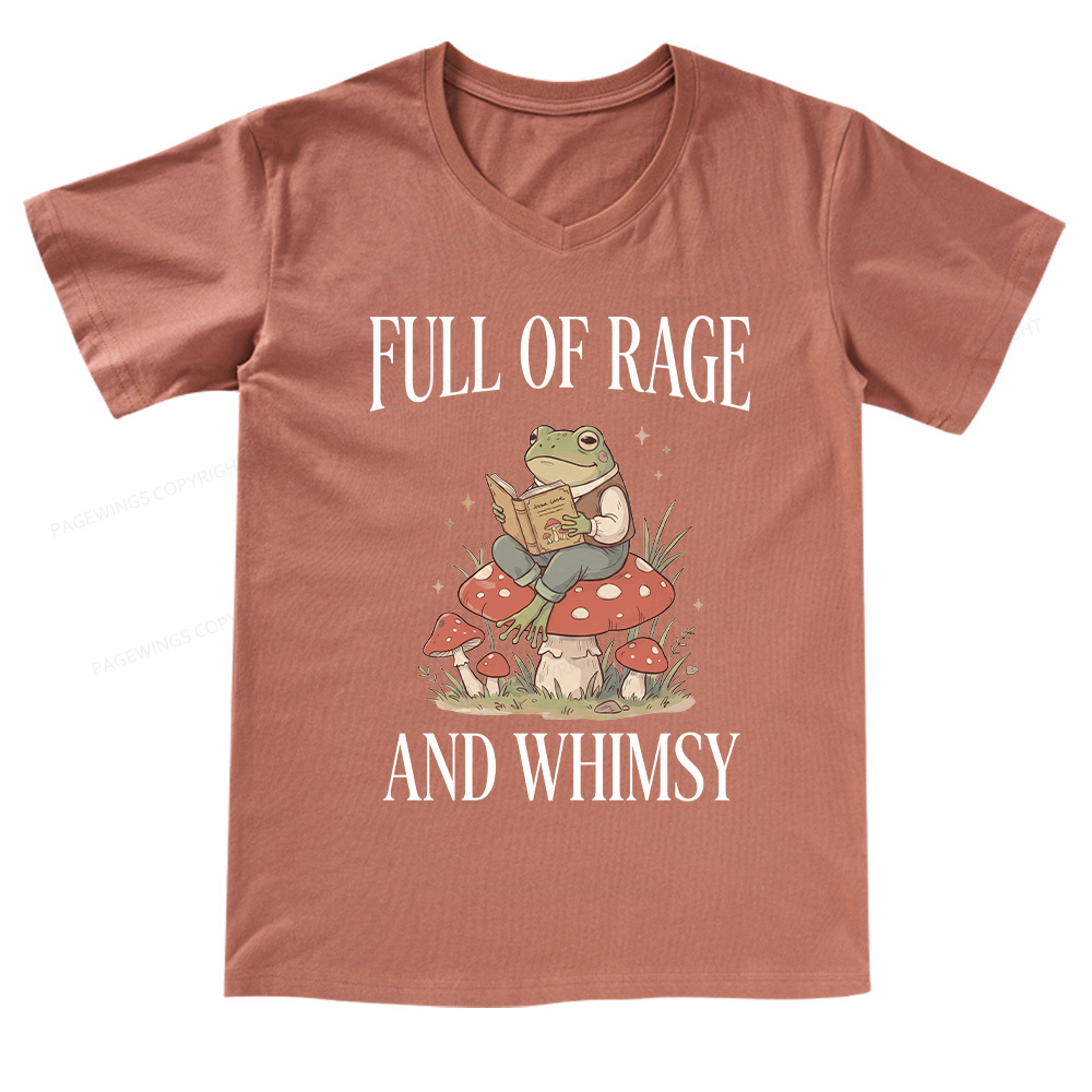 Pagewings Full of Rage and Whimsy V-neck T-shirt