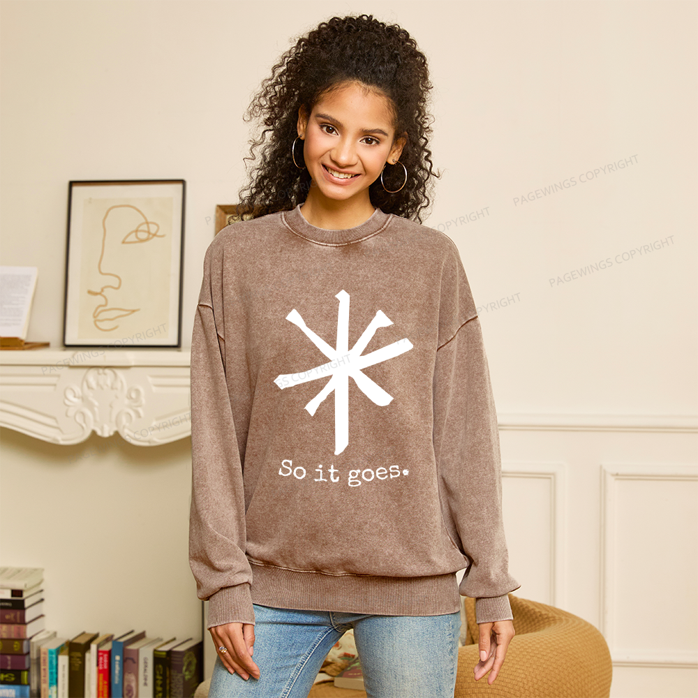 Pagewing So It Goes Unisex Washed Sweatshirt