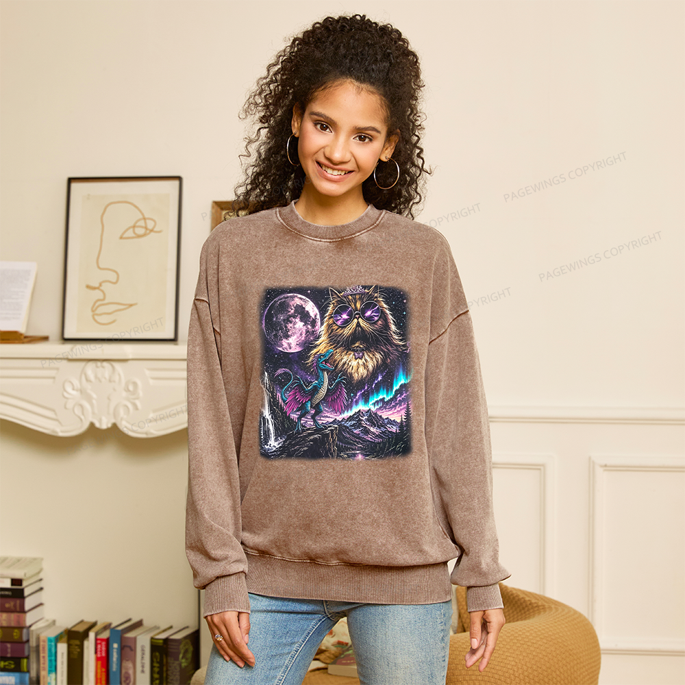 Pagewings Sci Fi Books Lover Unisex Washed Sweatshirt