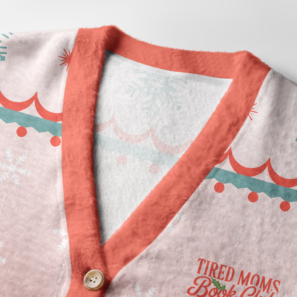 Pagewings Tired Moms Book Club Light Knit Unisex Cardigan Sweaters