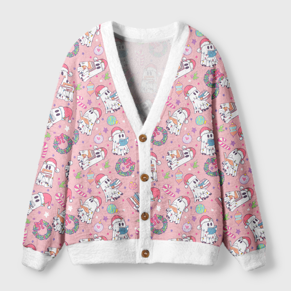 Pagewings Christmas Reading Light Knit Unisex Cardigan Sweaters