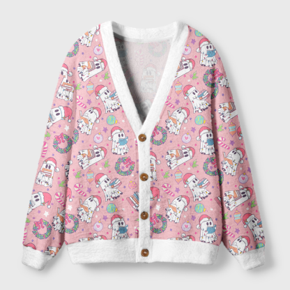 Pagewings Christmas Reading Light Knit Unisex Cardigan Sweaters