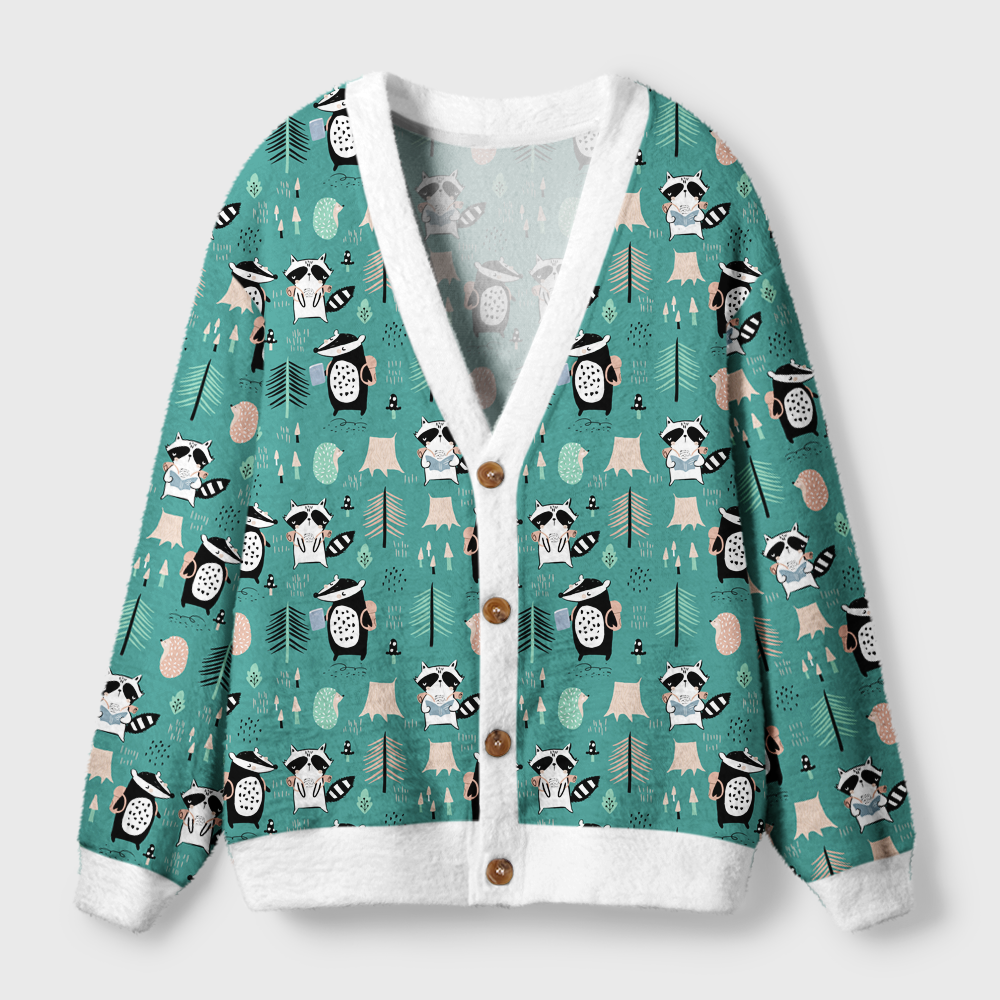 Pagewings Winter Bookish Vibes Light Knit Unisex Cardigan Sweaters