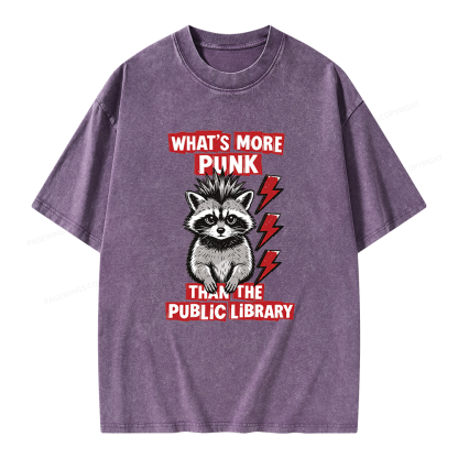 Pagewings What's More Punk Than The Public Library Unisex Washed T-shirt