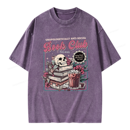Pagewings Vintage Book Club Unisex Washed T-shirt