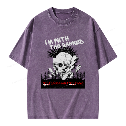 Pagewings I'm with the Banned Unisex Washed T-shirt