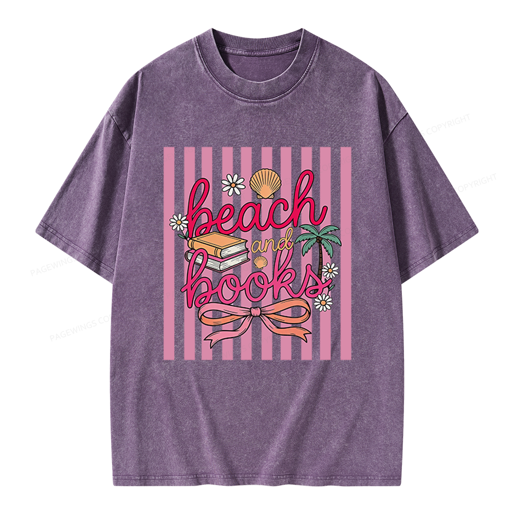 Pagewings Summer Reading Unisex Washed T-shirt