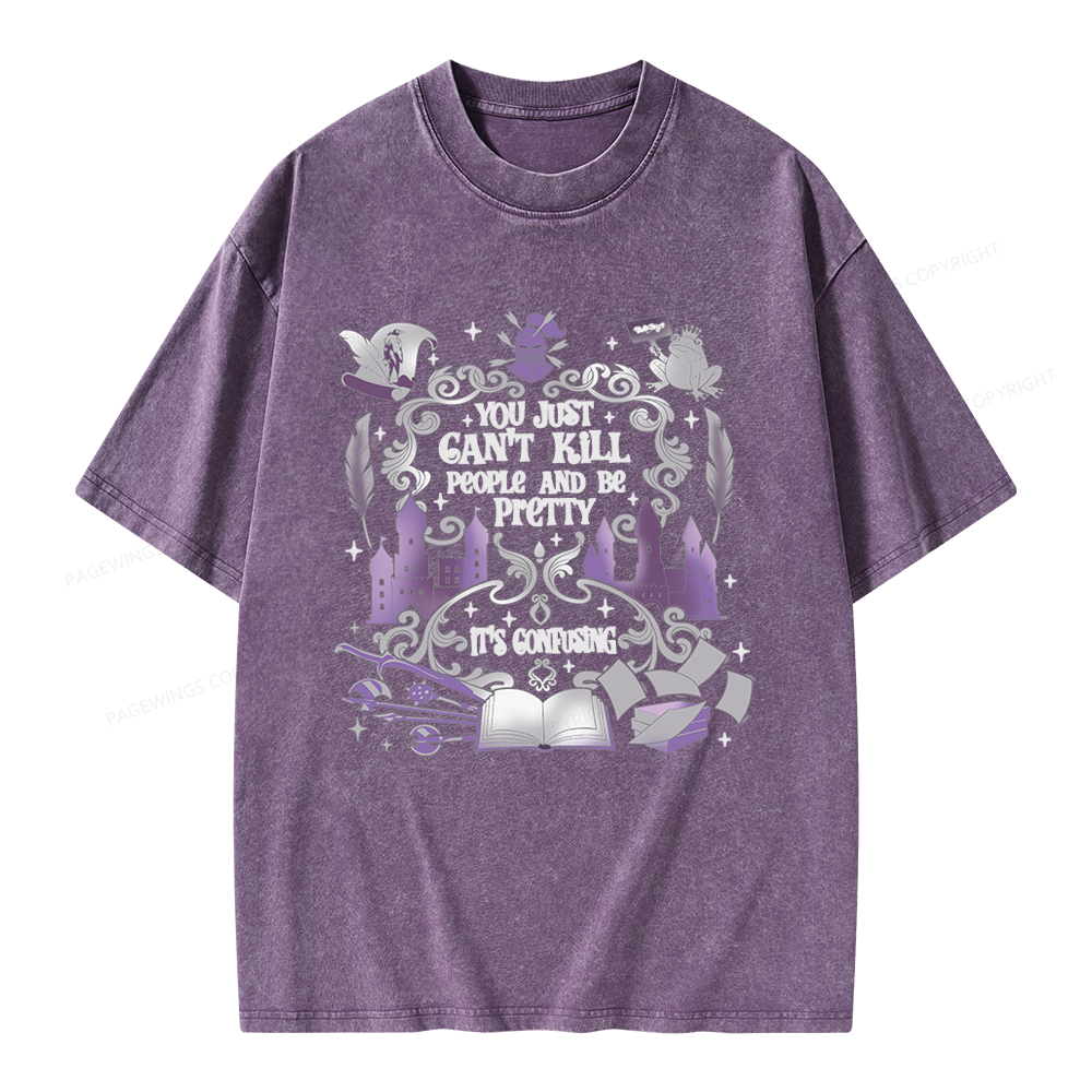 Pagewings Romantasy Book Lovers Unisex Washed T-shirt
