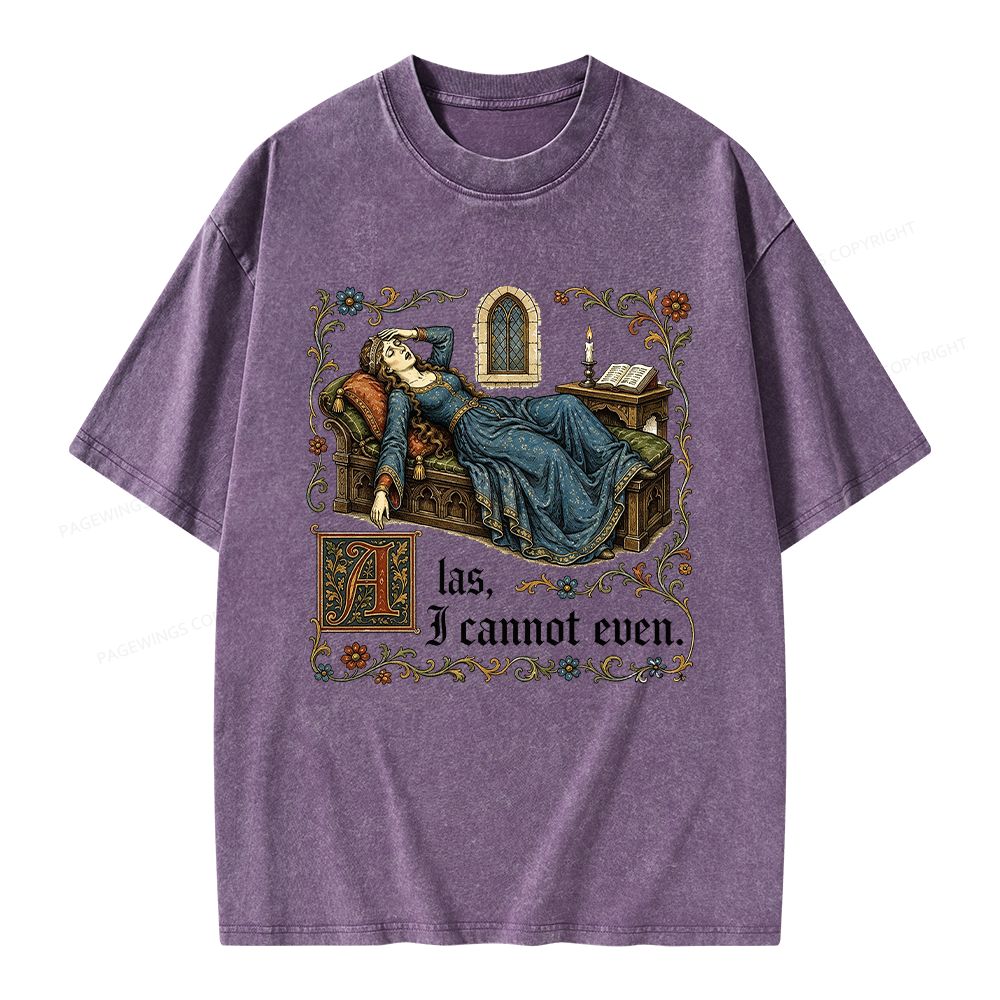 Pagewings Medieval Book Lover Unisex Washed T-shirt