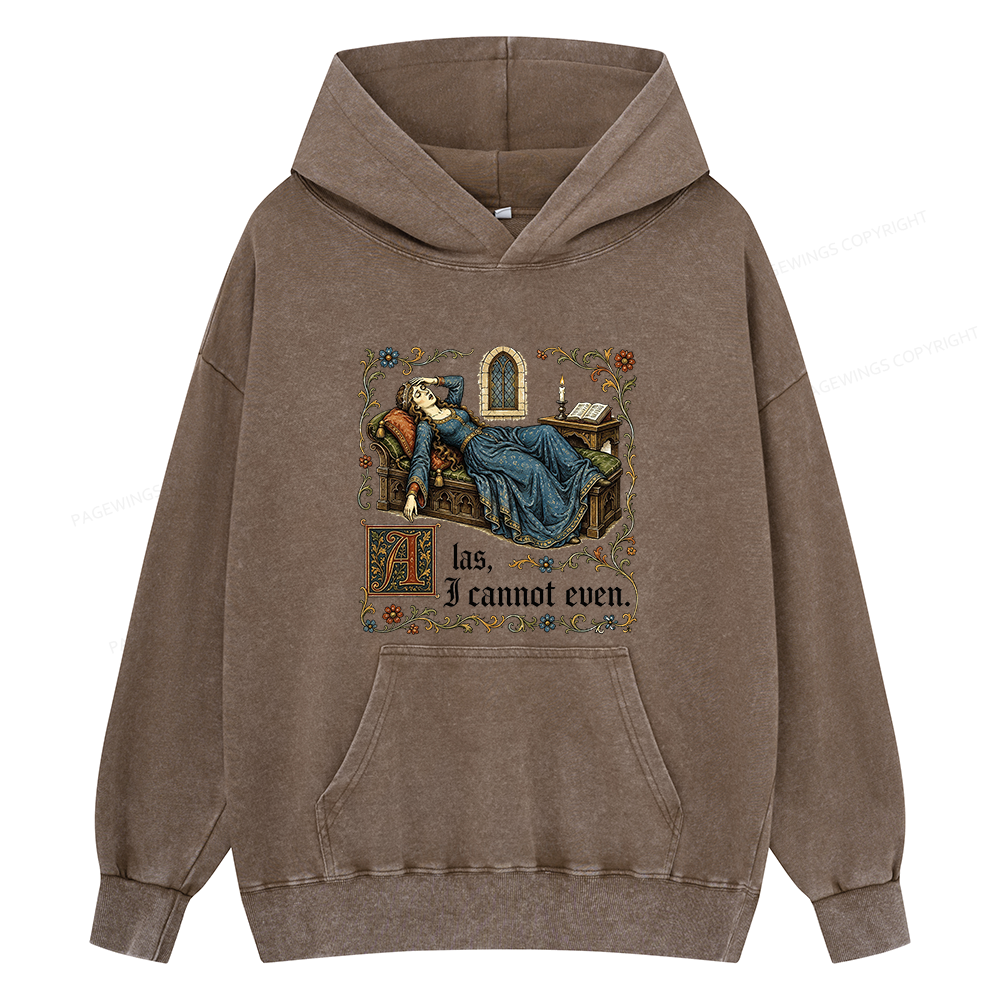 Pagewings Medieval Book Lover Unisex Washed Hoodie