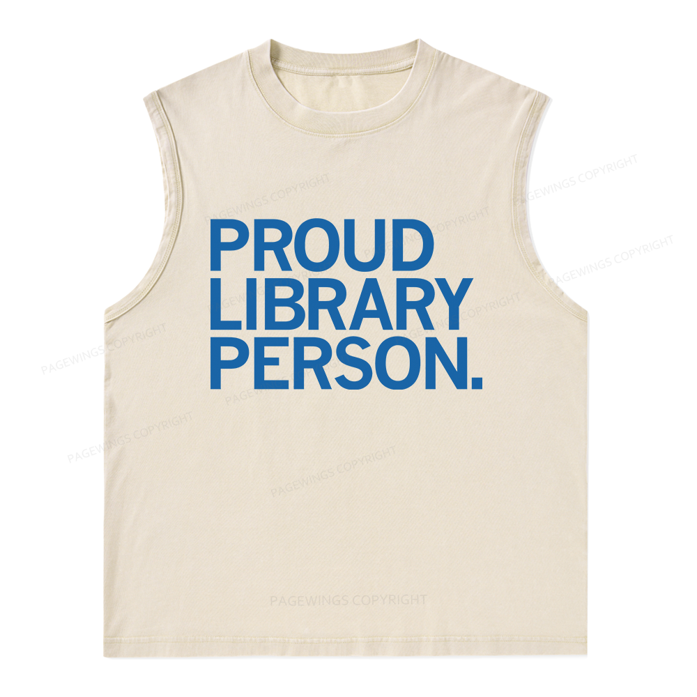 Pagewings  Proud Library Person Unisex Washed Tank Top