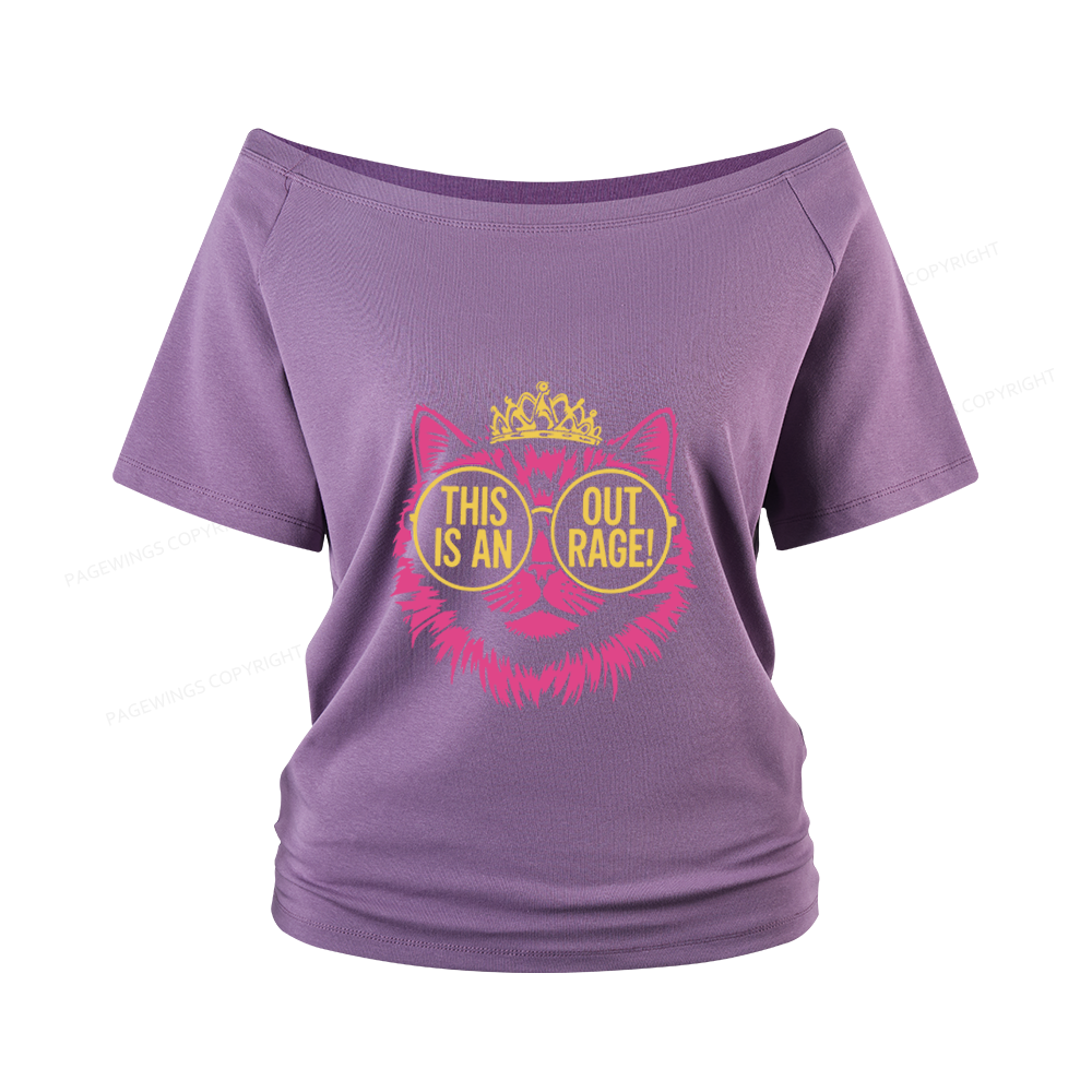 Pagewings This is an Outrage Women Off Shoulder T-shirts