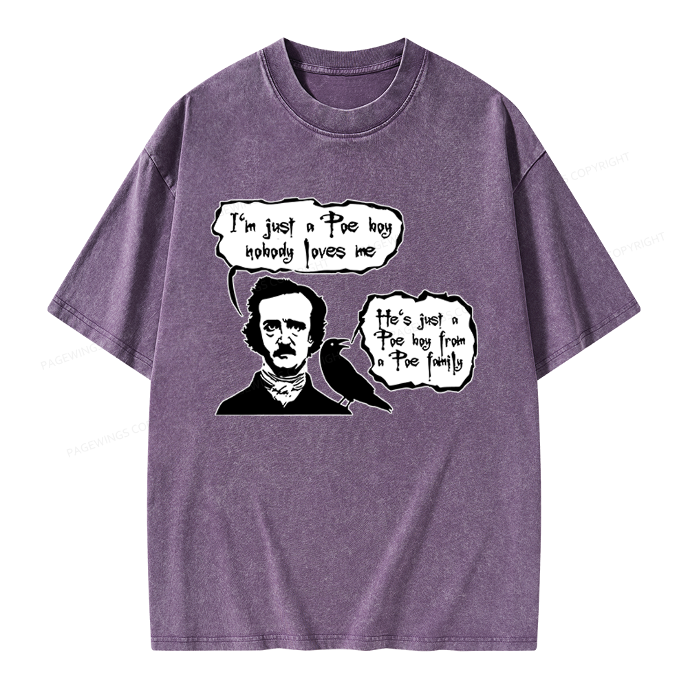 Pagewings I'm Just A Poe Boy Unisex Washed T-shirt