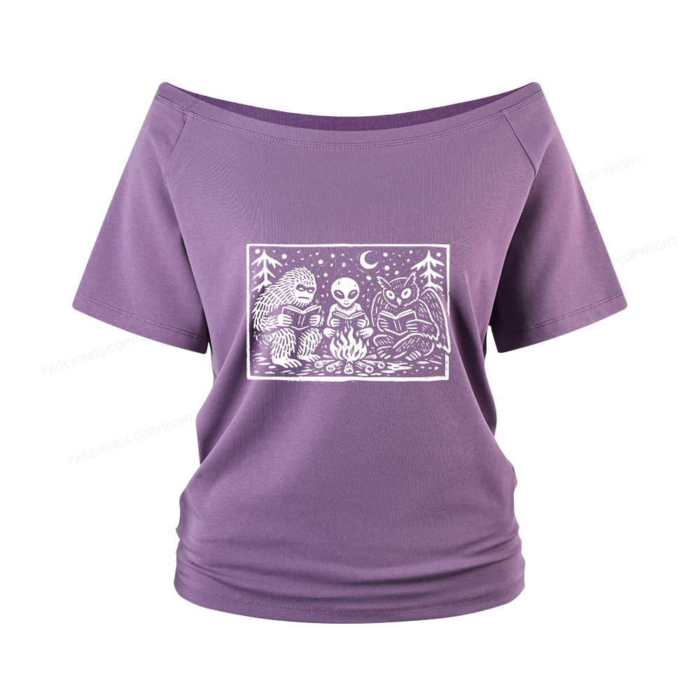 Pagewings Book Lover Women Off Shoulder T-shirts